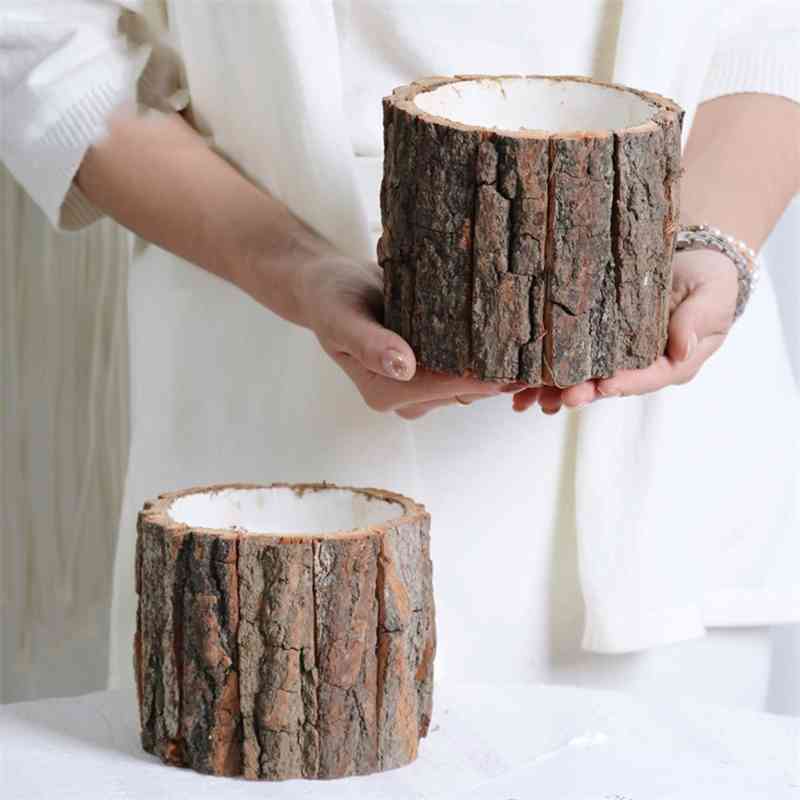 Wooden Plant Pot Vintage Round Table Decorative Style Wooden Flowerpot Fake Tree Bark Succulent Plants Creative Container 210409
Wooden Plant Pot Vintage Round Table Decorative Style Wooden Flowerpot Fake Tree Bark Succulent Plants Creative Container 210409