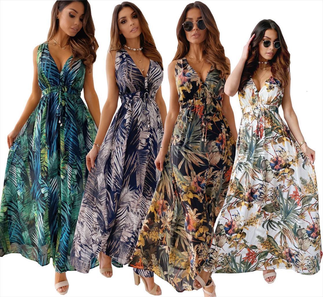 v neck slim women dress elastic waist maxi print lace up backless long elegant halter sleeveless party, Black;gray
v neck slim women dress elastic waist maxi print lace up backless long elegant halter sleeveless party, Black;gray