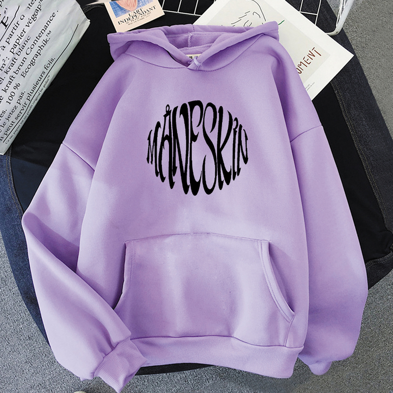 Maneskin Hoodie New Fashion Women Oversized Loose O-Neck Casual Sweatshirts Hoodies Harajuku Fleece Pullovers Hoody 11 Colors 220311