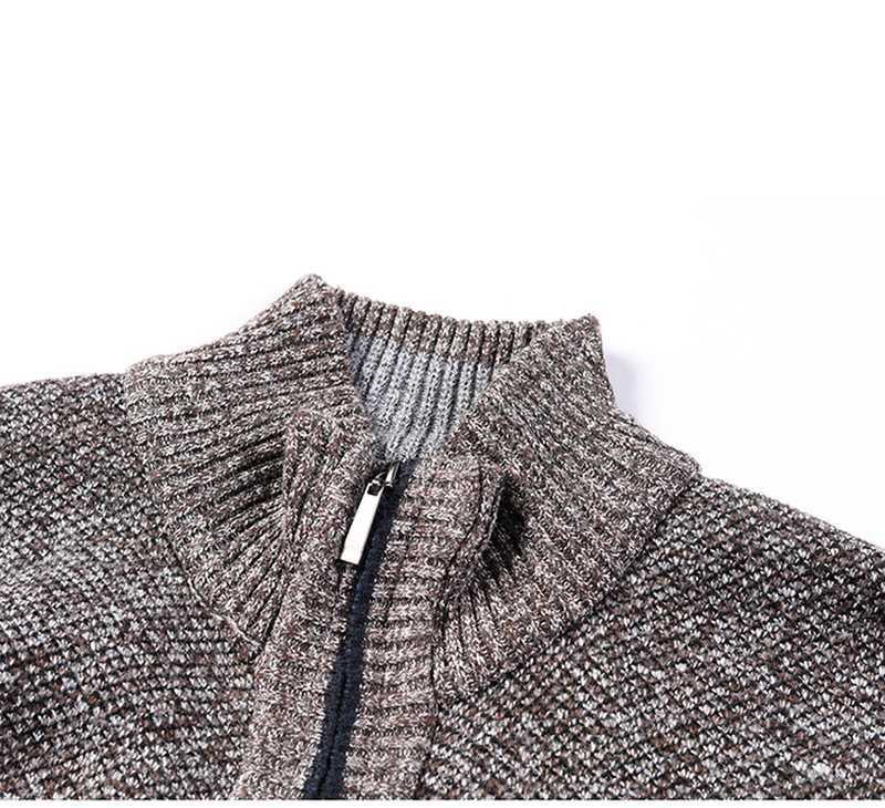 AIOPESON Slim Fit Cardigan Men Stand Collar Casual Outwear Mens Sweater Autumn Winter Business Warm Men Clothing 211008