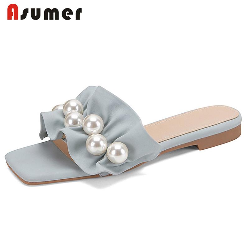 Slippers Asumer 2022 Summer Beach Sandals Women Slipper Genuine Leather Shoes Pearl Pleated Comfortable Flat, Black
Slippers Asumer 2022 Summer Beach Sandals Women Slipper Genuine Leather Shoes Pearl Pleated Comfortable Flat, Black