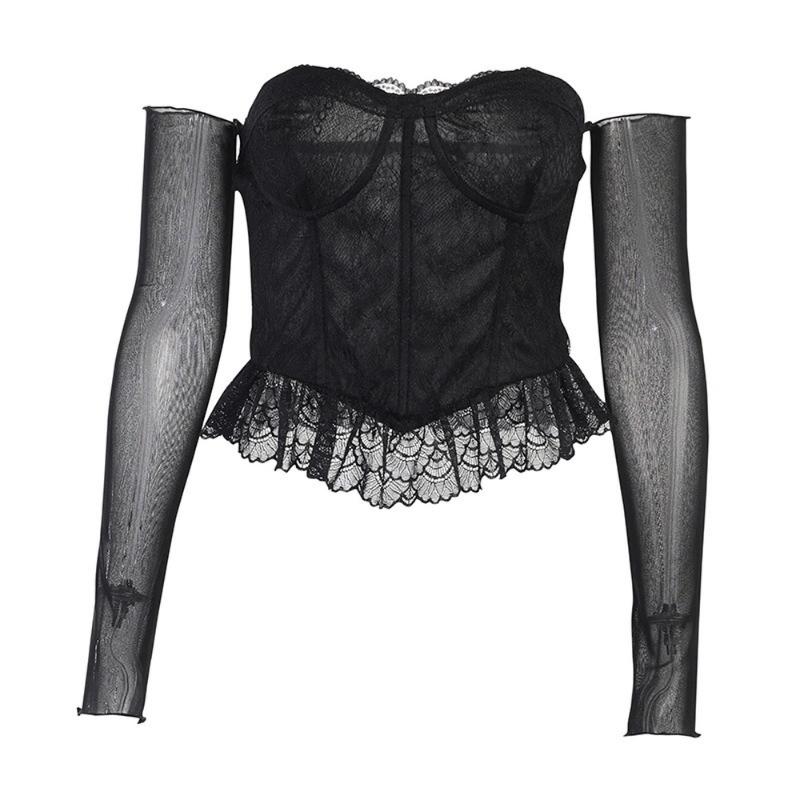 Women's T-Shirt Aesthetic Black Lace Corset Tank Tops Gothic Vintage Sexy Backless Sleeve Separate Crop Top Fairy Grunge Camisoles, White
Women's T-Shirt Aesthetic Black Lace Corset Tank Tops Gothic Vintage Sexy Backless Sleeve Separate Crop Top Fairy Grunge Camisoles, White