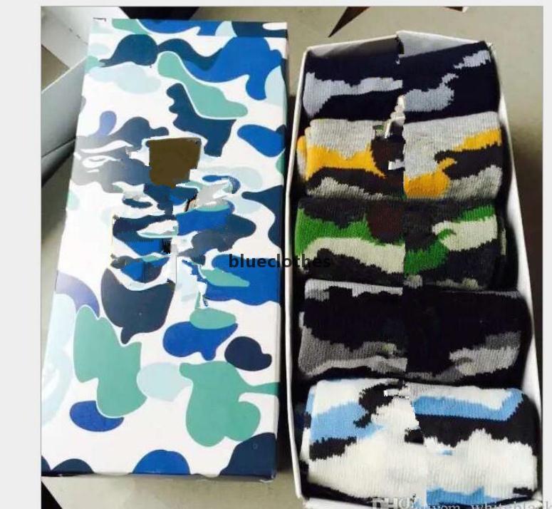 

New Cotton Animal Stitched Hip Hop Casual Sox Long Skateboard Socks Men &#039 ;S Street Boat Sock For Men And Women Camouflage Socks Free P, 1 box (5pairs)