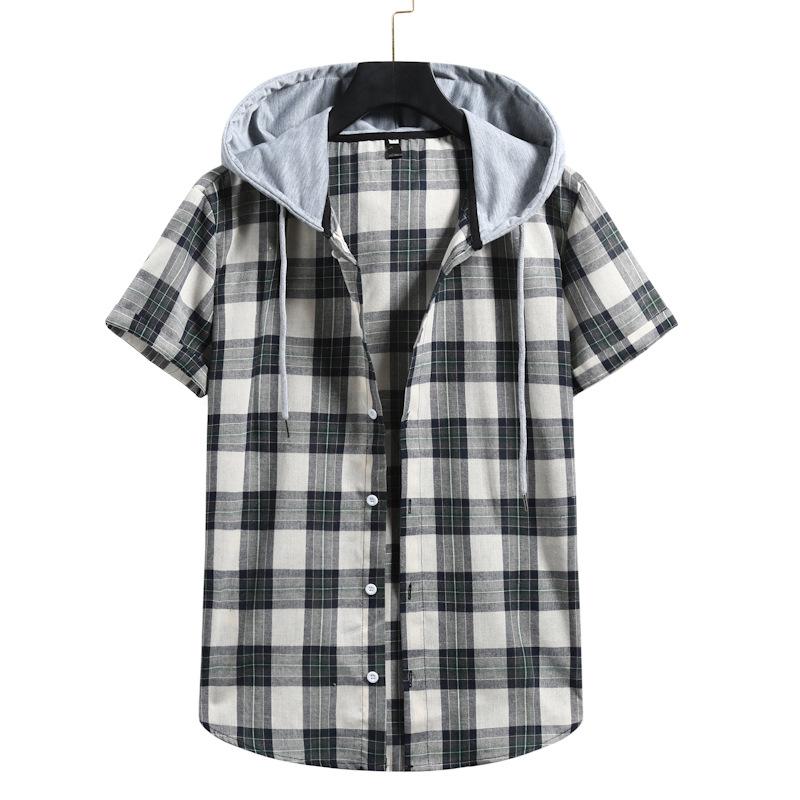 Men' Casual Shirts 2021 Summer Fashion Hooded Plaid Beach Short Sleeve Single Breasted Loose Cardigan Shirt -2XL Size, Blue
Men' Casual Shirts 2021 Summer Fashion Hooded Plaid Beach Short Sleeve Single Breasted Loose Cardigan Shirt -2XL Size, Blue