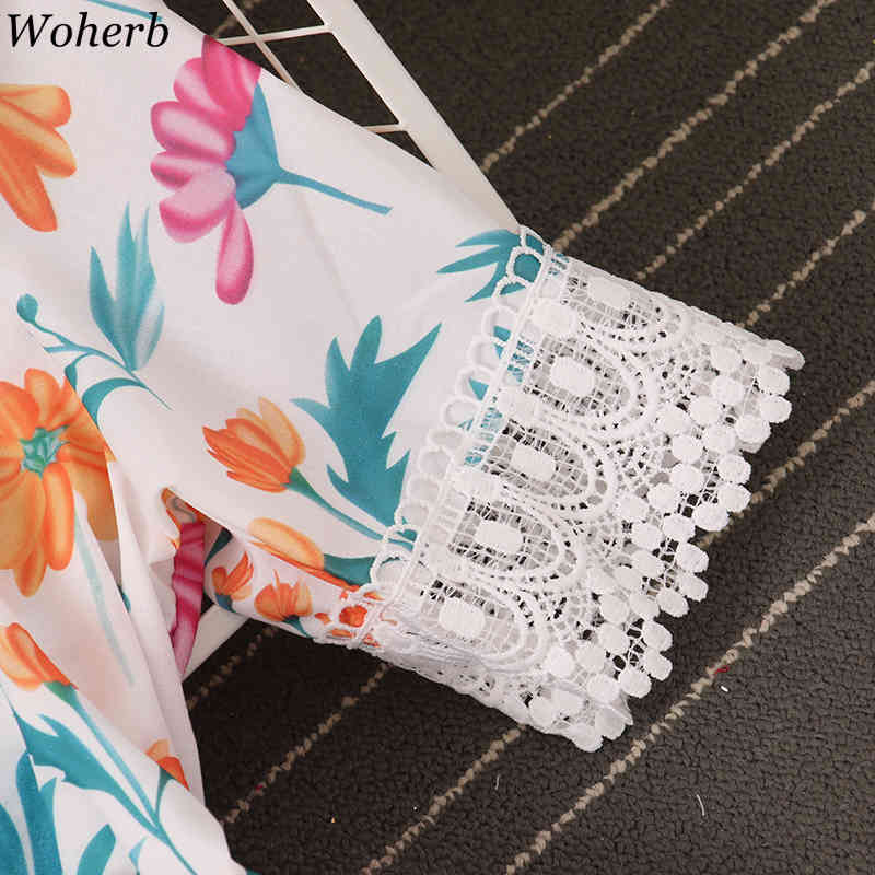 Women Beach Dress Summer Sexy Lace Hollow Out Vintage Floral Printed Dresses Woman Ruffle Long Robe Korean Chic 210519