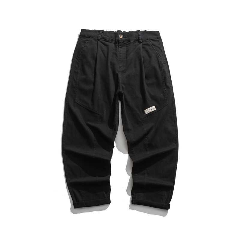 Japan Style Basic Cargo Pants Men City Army Green Trousers Men Casual Streetwear Loose Fit Straight Pants Clothing Male Spring 210603