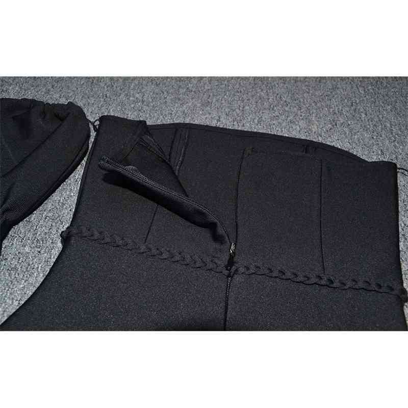 Free Summer Bandage Dress Celebrity Club Evening Party Vestidos Card Shoulder Long Sleeve Bodycon Sexy Dresses 210524