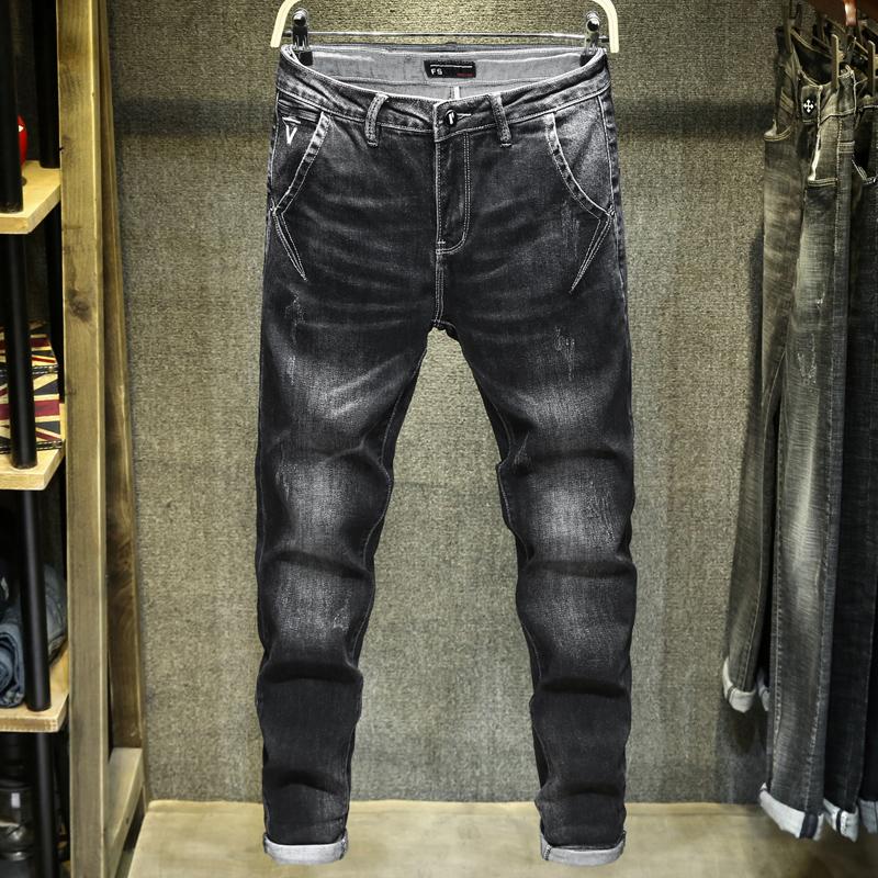 Men's Jeans 2021 Autumn Winter Trend Brand Thick Cotton Slim-fit Personality Classic Style Youth Fashion Black Size -38 
Men's Jeans 2021 Autumn Winter Trend Brand Thick Cotton Slim-fit Personality Classic Style Youth Fashion Black Size -38