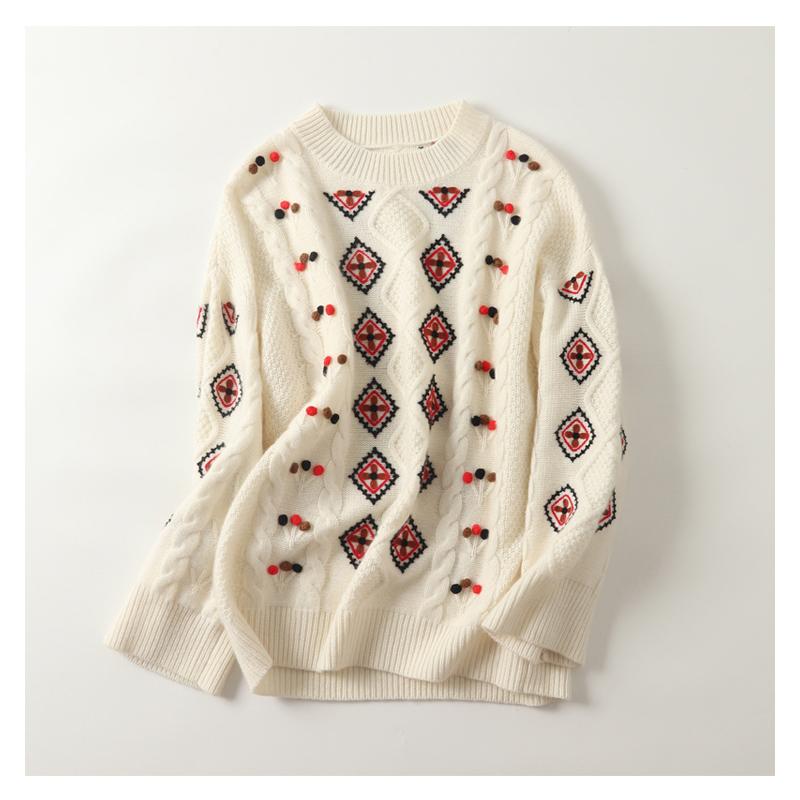 Women's Sweaters High Quality Cashmere Diamond Women Winter Thick Chic Pullovers Female Knitted Warm Long Sleeve Jumper Tops, Ivory
Women's Sweaters High Quality Cashmere Diamond Women Winter Thick Chic Pullovers Female Knitted Warm Long Sleeve Jumper Tops, Ivory