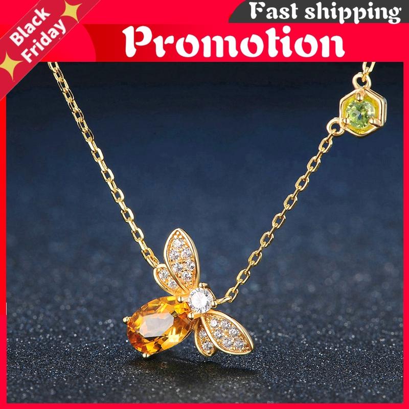 Chains Bee 925 Sterling Silver Necklace Natural Citrine Gemstone Necklaces 14k Real Gold Plated Chain Pendant Jewelry Lmni015
Chains Bee 925 Sterling Silver Necklace Natural Citrine Gemstone Necklaces 14k Real Gold Plated Chain Pendant Jewelry Lmni015