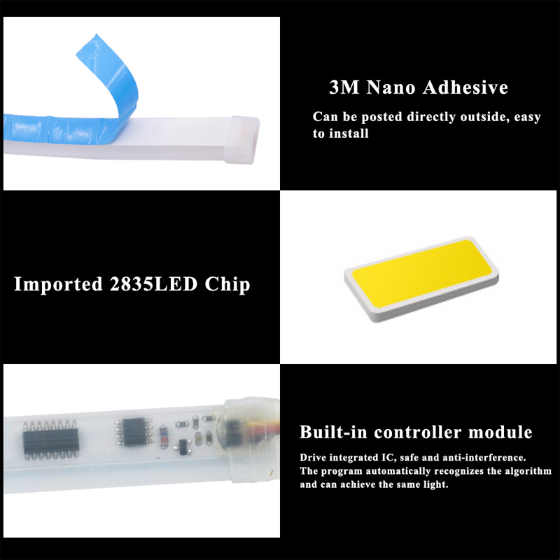 Led DRL Car Daytime Running Lights 60cm Flexible Waterproof Auto Turn Signal Yellow Brake Side Headlights Light