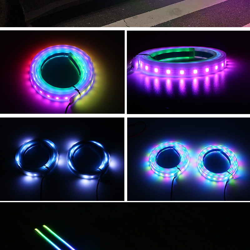 Colorful Car Door Ambient Light LED Strip Lights Pedal Atmosphere Flashing Light Bluetooth App Remote Music Control DIY Auto Interior Exterior Decorat