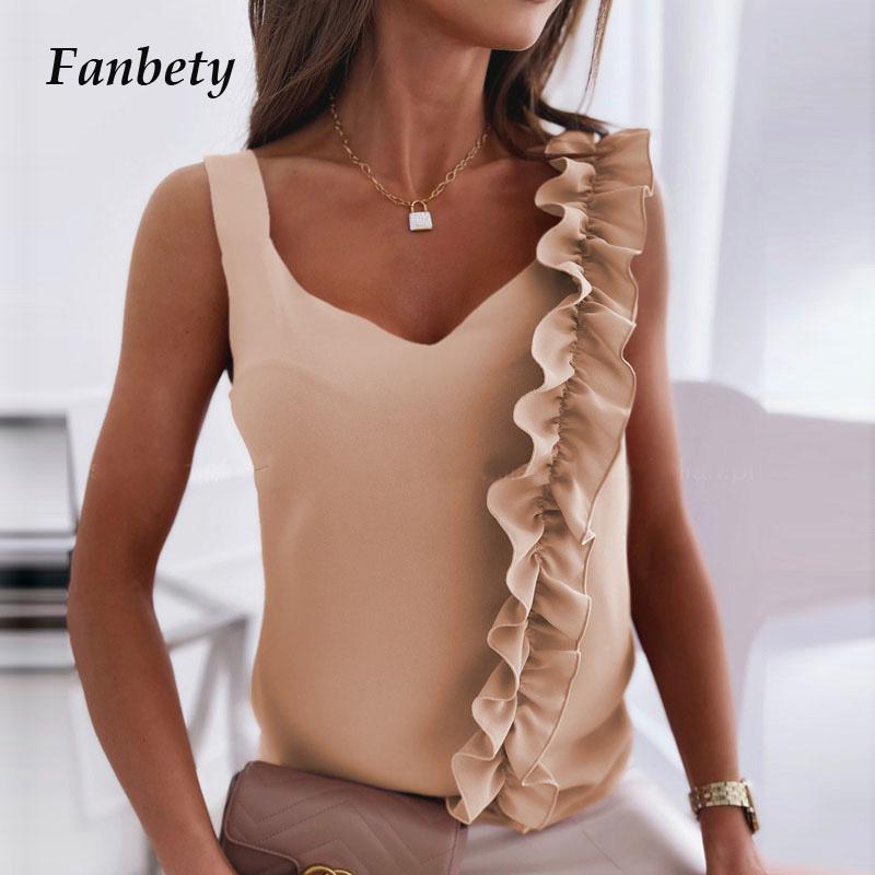 Women's Blouses & Shirts Women Sexy V-Neck Sleeveless Blouse 2021 Summer Fahsion Elegant One-Shoulder Ruffle Design Blusa Office Lady Casual, White
Women's Blouses & Shirts Women Sexy V-Neck Sleeveless Blouse 2021 Summer Fahsion Elegant One-Shoulder Ruffle Design Blusa Office Lady Casual, White
