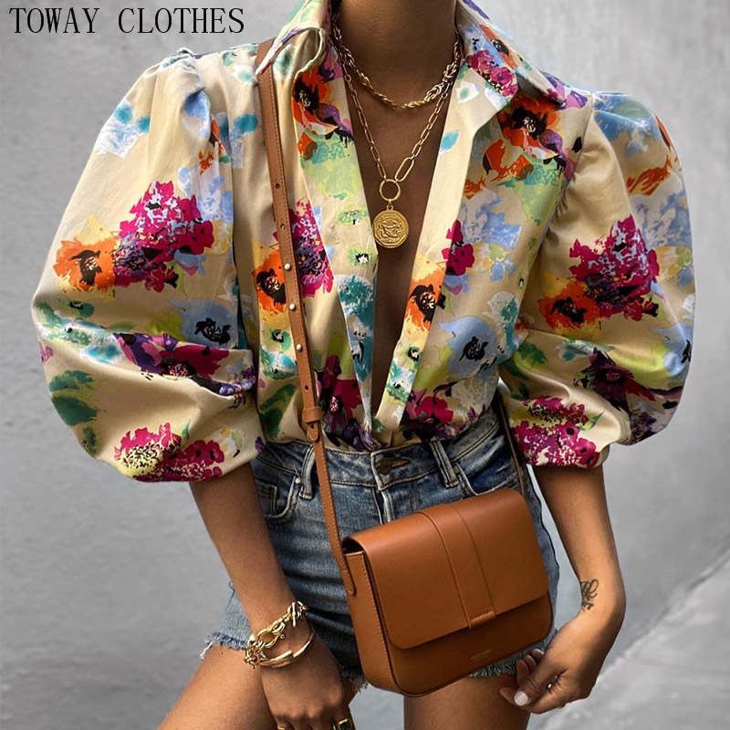 Women Abstract Floral Print Puff Sleeve Casual Blouse Shirt Women Office Fashion Tops
Women Abstract Floral Print Puff Sleeve Casual Blouse Shirt Women Office Fashion Tops