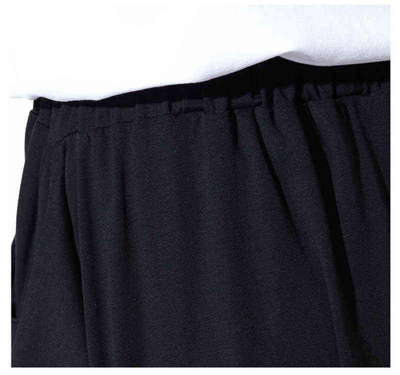 High Quality Spring Fashion Loose Casual Elastic Waist Black Harem Pants Women's Trouser All-match YC79501 211115