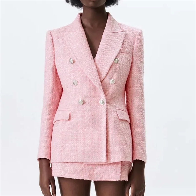 Spring Casual women blazer Fashion long sleeve Plaid texture two pockets female outwear suit 210524, Pink
Spring Casual women blazer Fashion long sleeve Plaid texture two pockets female outwear suit 210524, Pink
