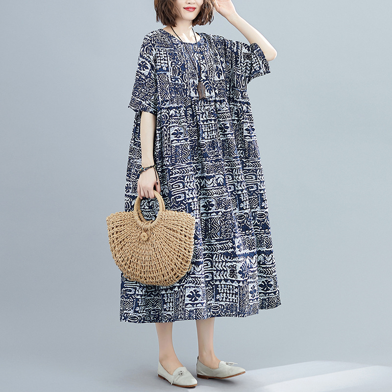 Johnature Summer Retro Dress Print Short Sleeve O-Neck Korean Loose Comfortable Plus Size Women Vintage Dresses 210521, Multi
Johnature Summer Retro Dress Print Short Sleeve O-Neck Korean Loose Comfortable Plus Size Women Vintage Dresses 210521, Multi