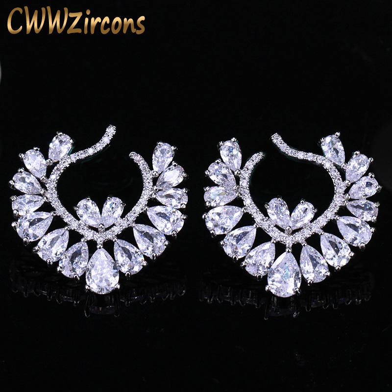 Stud CWWZircons Brand Women Jewelry Silver Color Gorgeous Luxury Cubic Zirconia Big Flower Earrings CZ394, Golden;silver
Stud CWWZircons Brand Women Jewelry Silver Color Gorgeous Luxury Cubic Zirconia Big Flower Earrings CZ394, Golden;silver