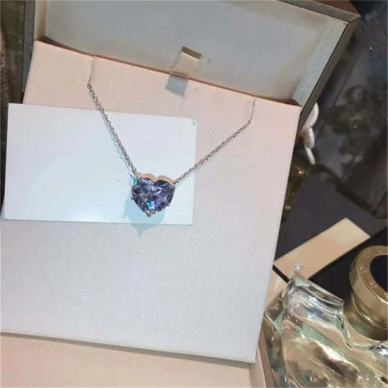 2021 Heart Cut 6ct Lab Diamond Jewelry set 925 Sterling Silver Party Wedding Rings Necklace For Women Bridal Moissanite Jewelry