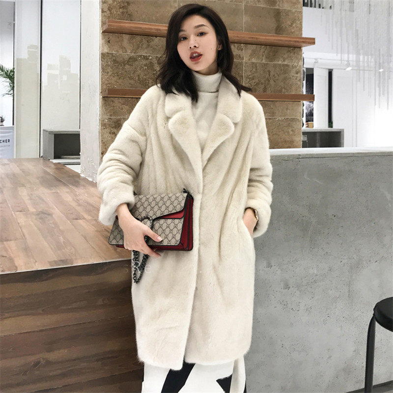 Fashion Women Solid Faux Fur Coat Winter Thick Warm Long Jacket Outwear Sleeve Plus Size Plush Coats Female Fourrure Femme 210515