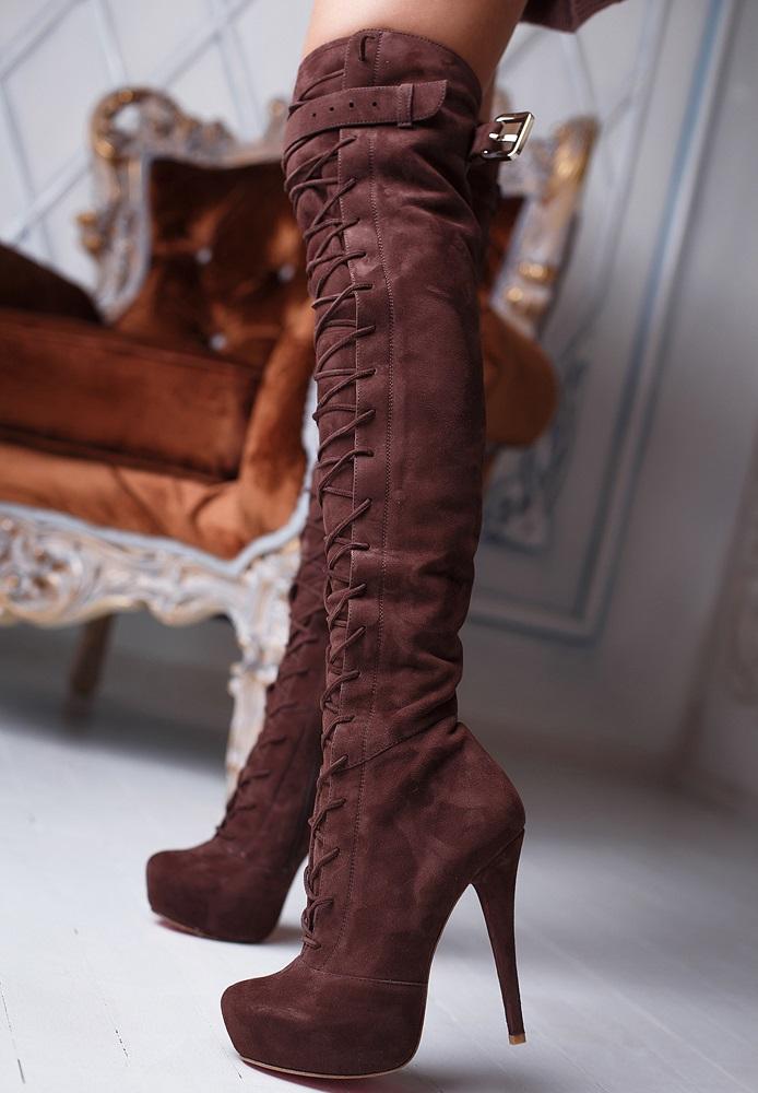 Boots Sexy Brown Suede Over The Knee Tight High Platform Lace-up Winter Long Round Toe Stretch Heel Shoes, As picture
Boots Sexy Brown Suede Over The Knee Tight High Platform Lace-up Winter Long Round Toe Stretch Heel Shoes, As picture