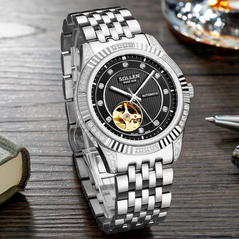 Wristwatches Men's Watch Fashion Business Automatic Steel Band Mechanical Hollow Japanese Brand Movement Gift, Sl-9006-002
Wristwatches Men's Watch Fashion Business Automatic Steel Band Mechanical Hollow Japanese Brand Movement Gift, Sl-9006-002