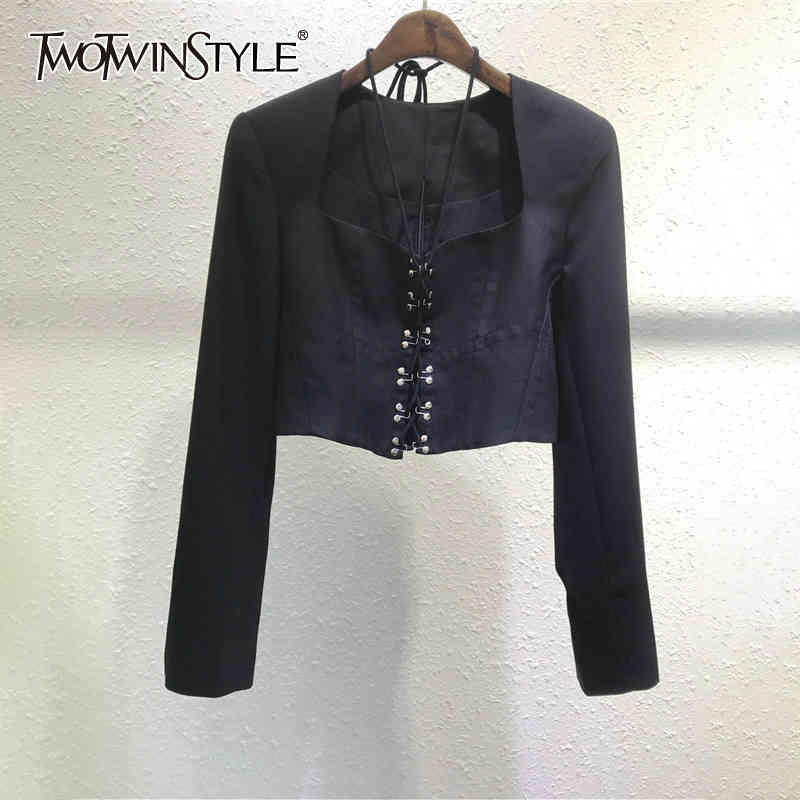 Black Casual Coat For Women Square Collar Long Sleeve Lace Up Patchwork Slim Coats Female Spring Fashion 210524
Black Casual Coat For Women Square Collar Long Sleeve Lace Up Patchwork Slim Coats Female Spring Fashion 210524