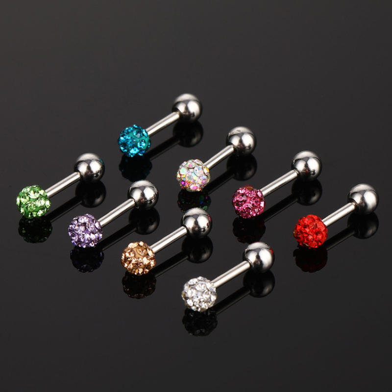 Colorful Stainless Steel Body Piercing Jewelry Gem Tongue Lip Stud Cartilage Barbell Style Men and Women 
Colorful Stainless Steel Body Piercing Jewelry Gem Tongue Lip Stud Cartilage Barbell Style Men and Women