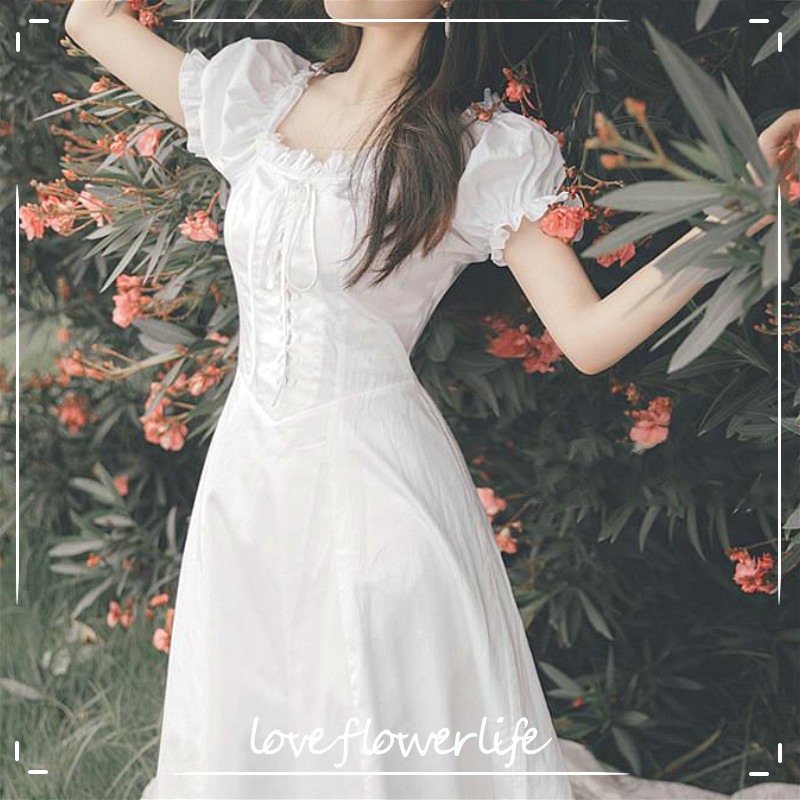 French Vintage Midi Dress Women Summer Elegant Square Collar Puff Sleeve White Fairy Dress Retro Dress Korean 210521
French Vintage Midi Dress Women Summer Elegant Square Collar Puff Sleeve White Fairy Dress Retro Dress Korean 210521