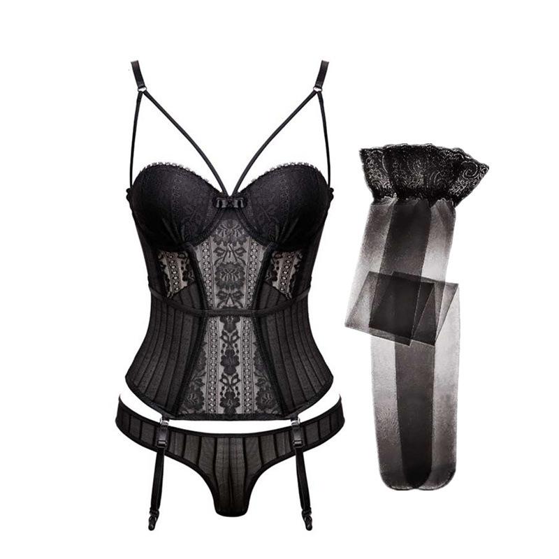 Bustiers & Corsets Maison Gabrielle Sexy Lace Lingerie Set Bustier Corset Girdle Stockings 3Pcs Underwear For Women Exotic Erotic Sensual Pl, Black
Bustiers & Corsets Maison Gabrielle Sexy Lace Lingerie Set Bustier Corset Girdle Stockings 3Pcs Underwear For Women Exotic Erotic Sensual Pl, Black