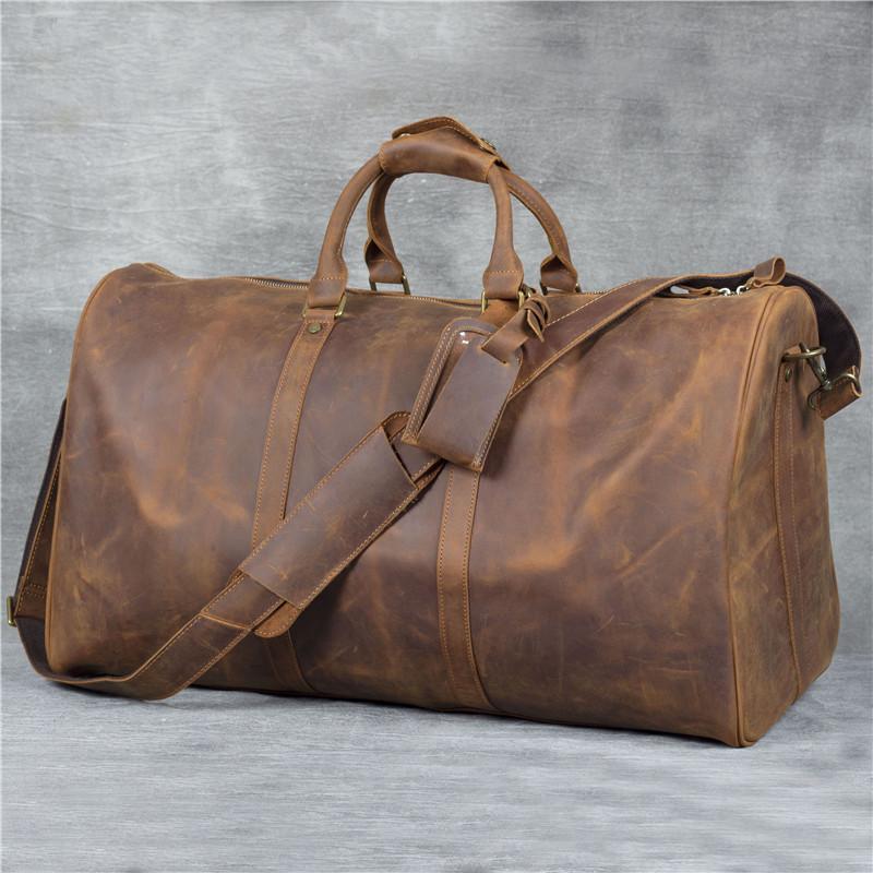 Men's Genuine Leather 60cm Travel Bag Large Capacity Tote Weekend Thick Cowskin Duffle Big Travelling Luggage Duffel Bags, Brown2(52x28x28cm)
Men's Genuine Leather 60cm Travel Bag Large Capacity Tote Weekend Thick Cowskin Duffle Big Travelling Luggage Duffel Bags, Brown2(52x28x28cm)