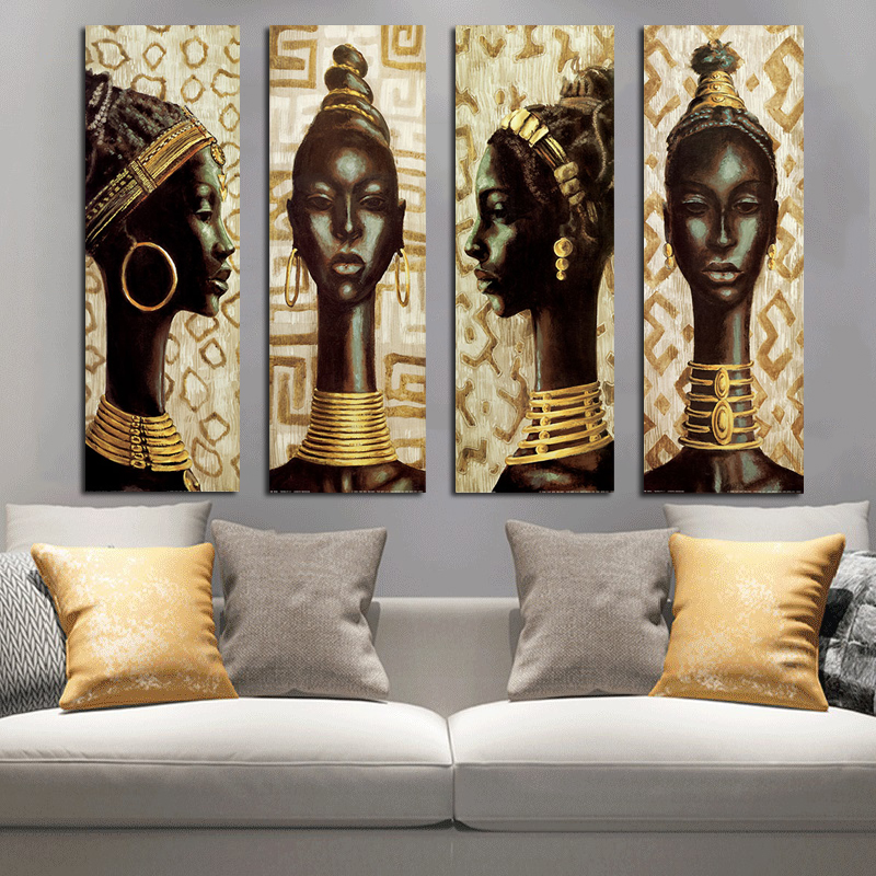 African Black Woman Posters And Prints Canvas Painting Wall Art Pictures For Living Room Home Decoration NO FRAME