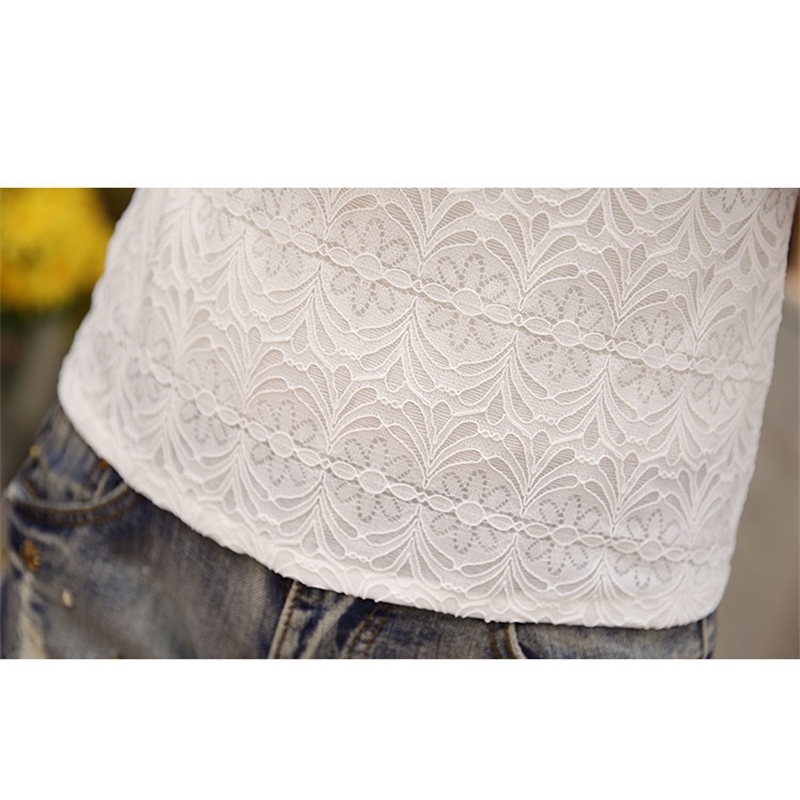 Women clothing Autumn Spring Fashion Women's Blouse Shirts Long Sleeve White Lace Shirt Hollow out blusas Tops 804H 210420