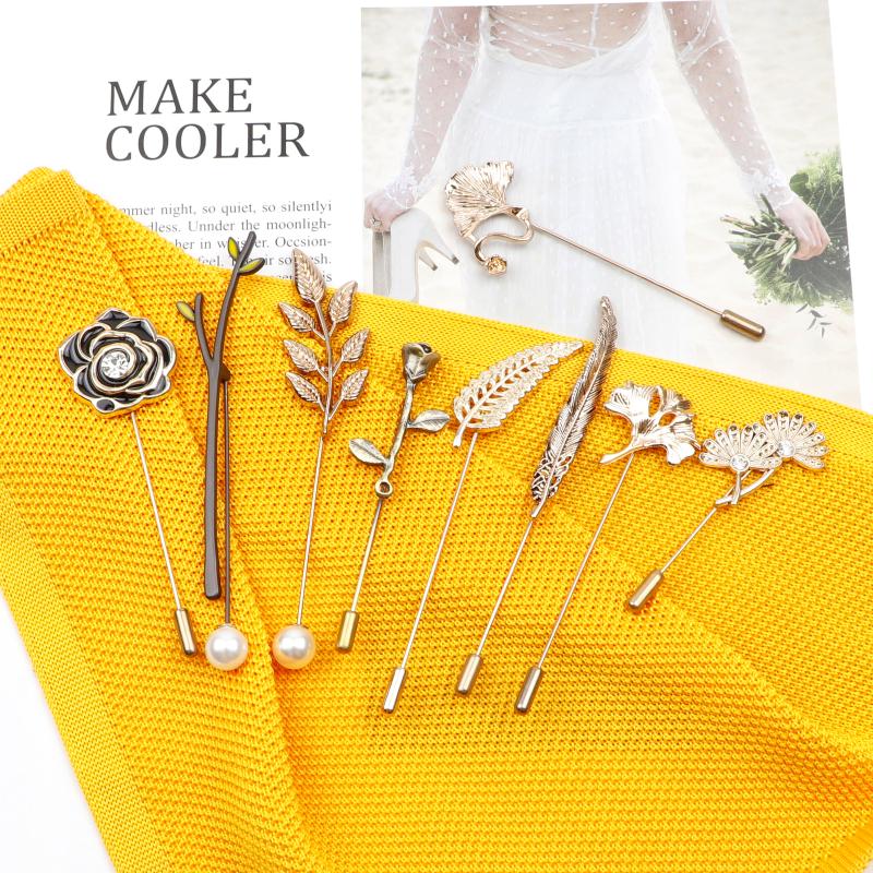 Pins, Brooches Men's Golden Black Luxury Various Leaf Ginkgo Fower Pin Chic Fashion Men Suit Shawl Collar Lapel Pins Daily Accessory, Gray
Pins, Brooches Men's Golden Black Luxury Various Leaf Ginkgo Fower Pin Chic Fashion Men Suit Shawl Collar Lapel Pins Daily Accessory, Gray