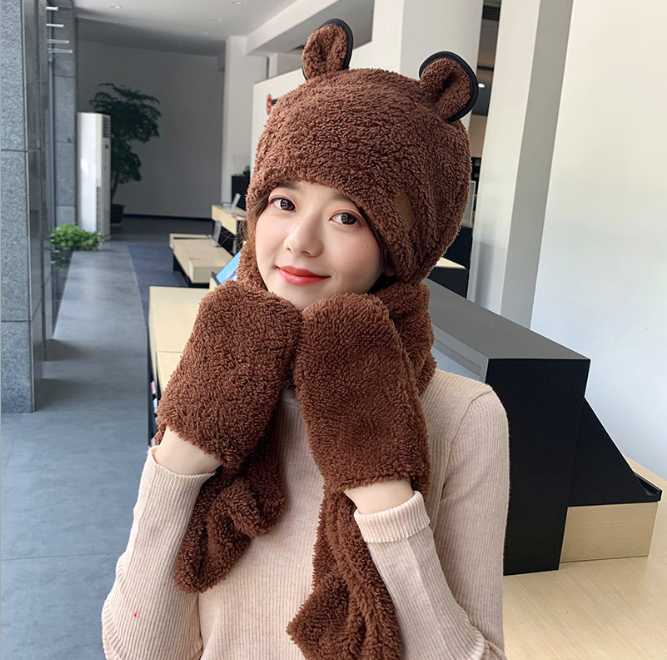 Hats, Scarves & Gloves Sets Coffee Cartoon Bear Plush Warm Bomber Hats Fur Hat Scarf 3in1 Set Wraps Furry Cap Head Warmer Outdoor Earflap Gi
Hats, Scarves & Gloves Sets Coffee Cartoon Bear Plush Warm Bomber Hats Fur Hat Scarf 3in1 Set Wraps Furry Cap Head Warmer Outdoor Earflap Gi