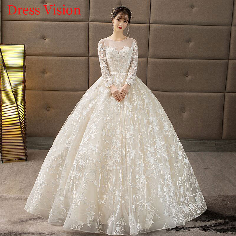 Lace Appliques Long Sleeves Wedding Dress Robe De Marie Wedding Party Gowns suknia lubna Vestido De Novia, White
Lace Appliques Long Sleeves Wedding Dress Robe De Marie Wedding Party Gowns suknia lubna Vestido De Novia, White