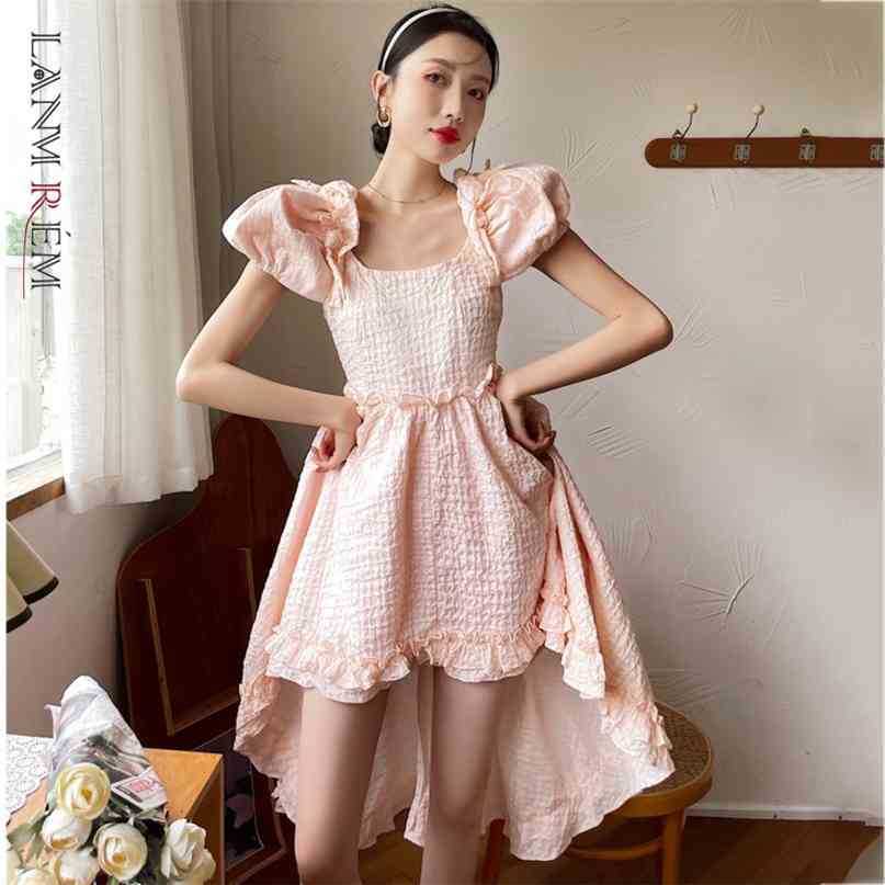 Women Pink Irregular Long Dress Square Collar Sleeve Loose Fit Female Fashion Summer 2E1930 210526
Women Pink Irregular Long Dress Square Collar Sleeve Loose Fit Female Fashion Summer 2E1930 210526