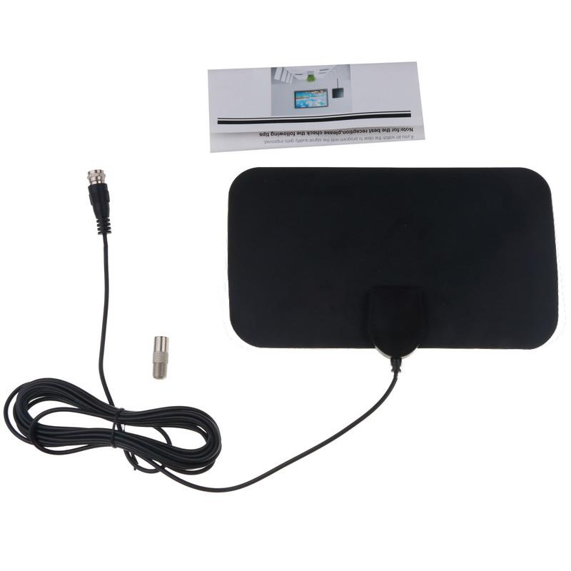 4K Flat Indoor TV Antenna HD 120X210mm Digital Home Aerial HDTV Antena 50 Miles High Booster Signal Capture for television Universal