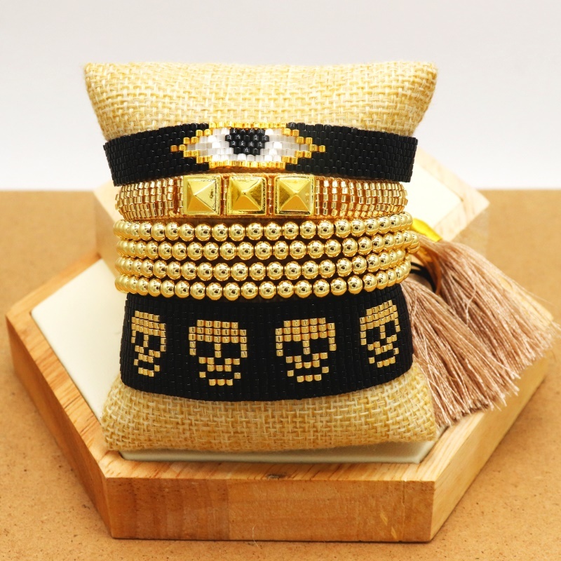 ZHONGVI Turkish Evil Eye Bracelet Men Skull Jewelry Summer Bracelets Women Handmade Miyuki Joyeria Gold Stainless Steel
ZHONGVI Turkish Evil Eye Bracelet Men Skull Jewelry Summer Bracelets Women Handmade Miyuki Joyeria Gold Stainless Steel