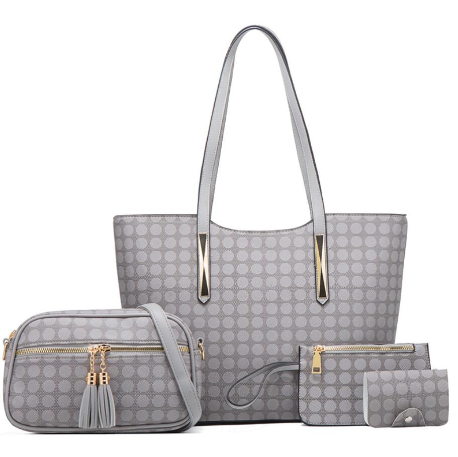 Fashion ladies handbag purse PU simple design womens bag polka dot 4-Piece set female shopping bags, Black
Fashion ladies handbag purse PU simple design womens bag polka dot 4-Piece set female shopping bags, Black
