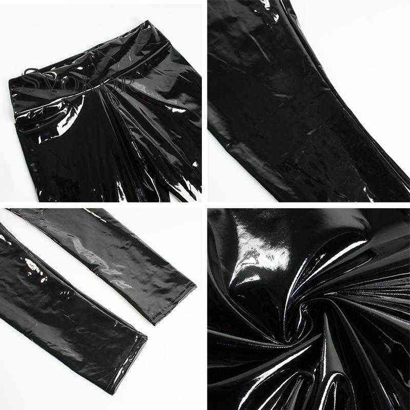SVOKOR Sexy PU Leather Leggings For Women Black High Waist Pants Leggins Push Up Fashion Jeggings Trousers 211115