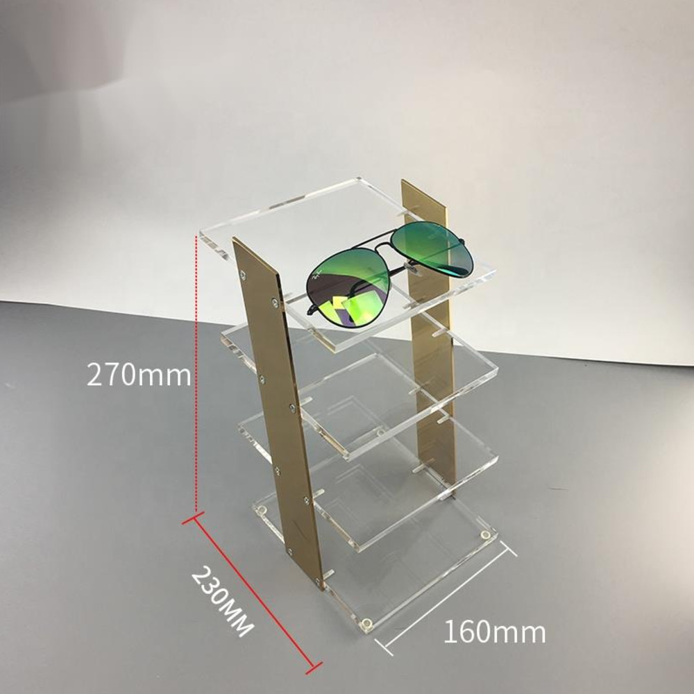 Wholesale 4-layer Clear Acrylic Sunglasses Shelf Glasses Frame Display Showcase