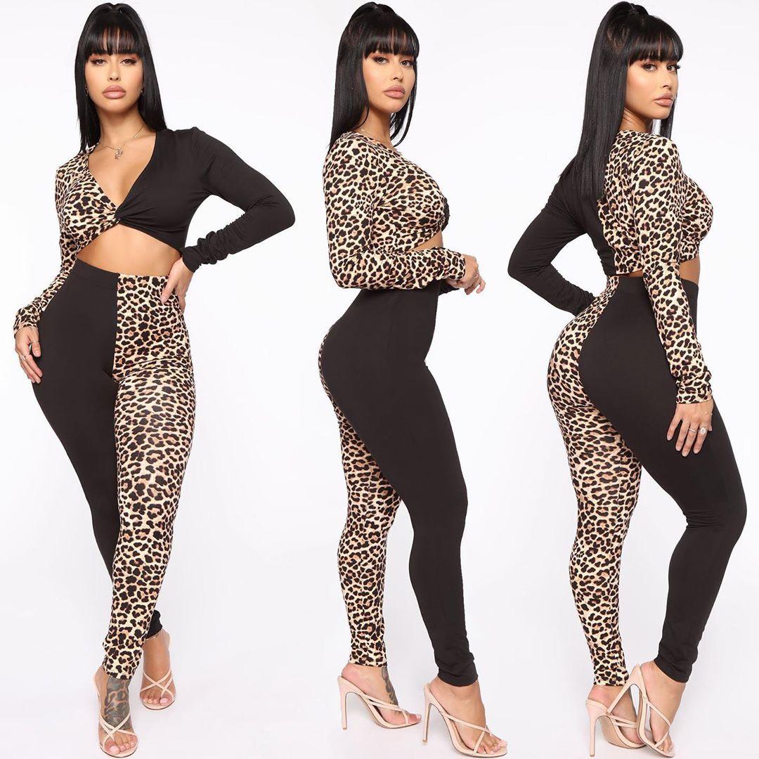 European and American Tracksuits Women' Digital Leopard Printing Long Sexy Stitching Two-piece Suit Fashion Plus Size, J2200
European and American Tracksuits Women' Digital Leopard Printing Long Sexy Stitching Two-piece Suit Fashion Plus Size, J2200