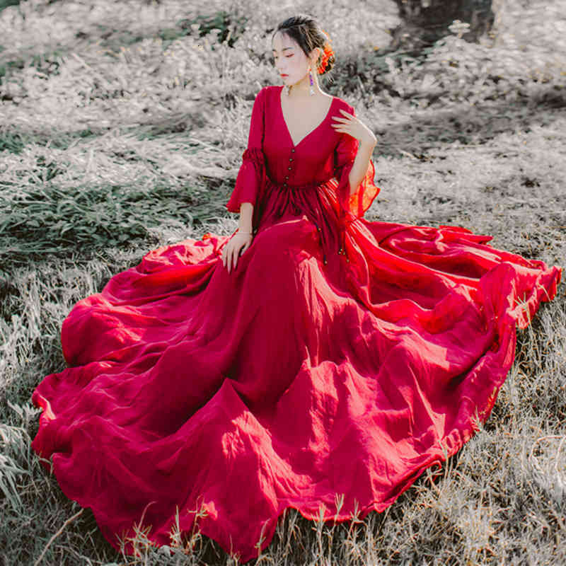 Casual Dresses Women Summer Boho Maxi Long V-neck 3/4 Sleeve Red Party Fashion Chiffon LBV1
Casual Dresses Women Summer Boho Maxi Long V-neck 3/4 Sleeve Red Party Fashion Chiffon LBV1