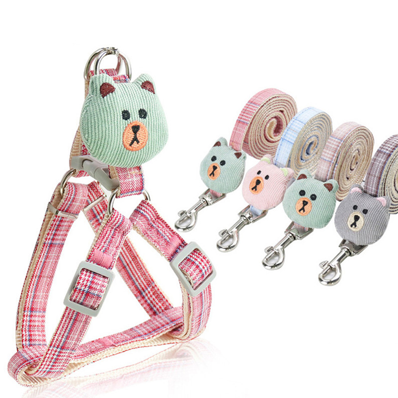 Dog Leashes Collar Set Adjustable Cartoon Bear Dog Harness for Small Medium Pets Cat Collar Leash Outdoor Walking
Dog Leashes Collar Set Adjustable Cartoon Bear Dog Harness for Small Medium Pets Cat Collar Leash Outdoor Walking