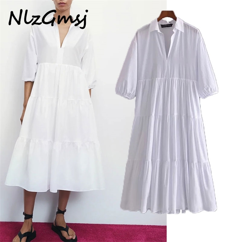 Dres Casual Cotton Patchwork Vintage Ruffle Short Puff Sleeve Fashion Loose Long Woman 03 210628, As picture
Dres Casual Cotton Patchwork Vintage Ruffle Short Puff Sleeve Fashion Loose Long Woman 03 210628, As picture