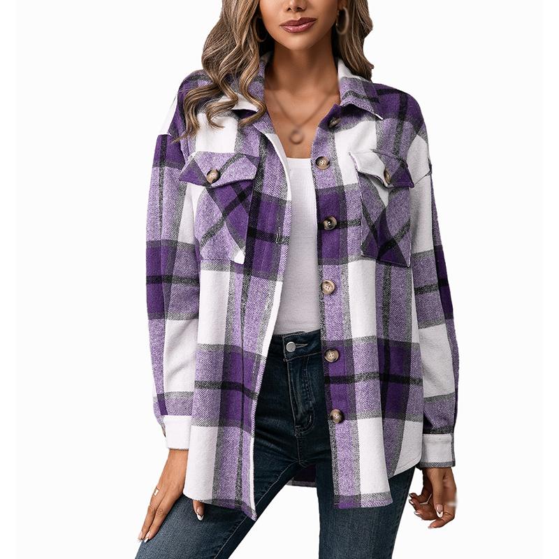 Women's Jackets Plaid Shirt For Women Autumn Long Sleeves Loose Fit Coat Blouses Tops Pocket Front Button Down Collar Casual Jacket, Black;brown
Women's Jackets Plaid Shirt For Women Autumn Long Sleeves Loose Fit Coat Blouses Tops Pocket Front Button Down Collar Casual Jacket, Black;brown