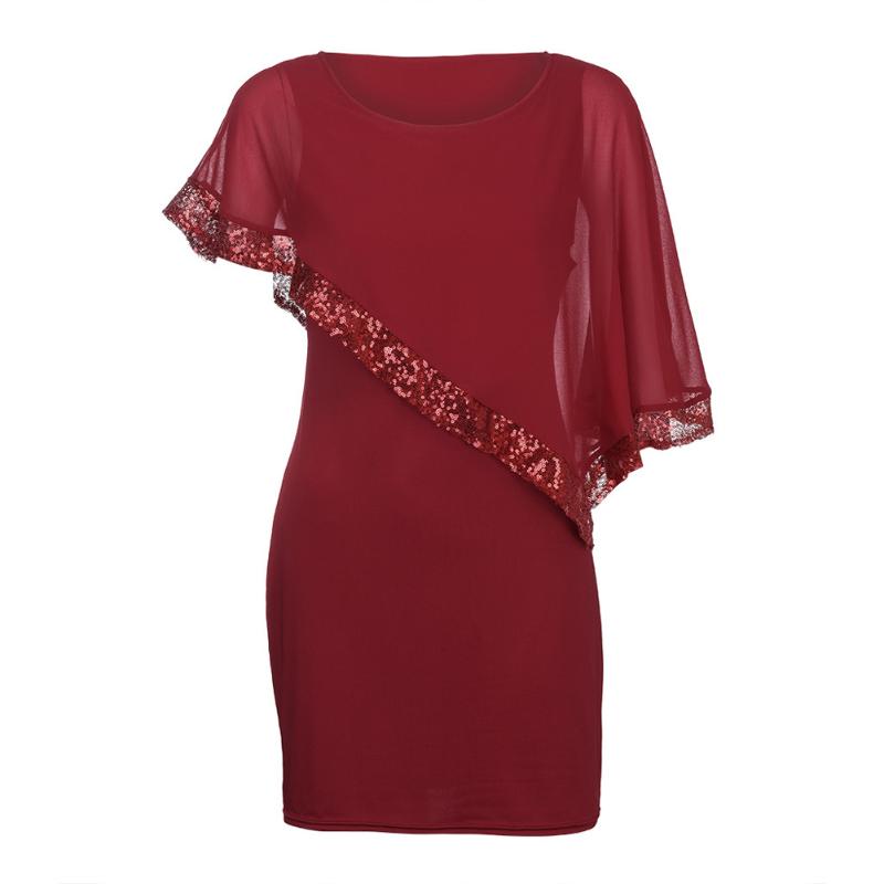 Casual Dresses Plus Size Women Irregular Chiffon Strapless Sequined Patchwork O-Neck Mini Dress Capelet Formal Party Banquet Femme Pencil, Black
Casual Dresses Plus Size Women Irregular Chiffon Strapless Sequined Patchwork O-Neck Mini Dress Capelet Formal Party Banquet Femme Pencil, Black