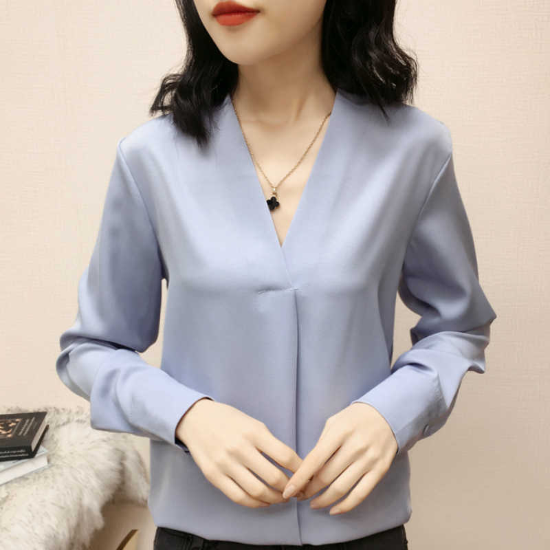 Blouses Woman V-neck Office Ladies Tops Blouse Women Long Sleeve Chiffon Women Blouse Blusas Womens Tops And Blouses C257 210602, Gray-blue
Blouses Woman V-neck Office Ladies Tops Blouse Women Long Sleeve Chiffon Women Blouse Blusas Womens Tops And Blouses C257 210602, Gray-blue
