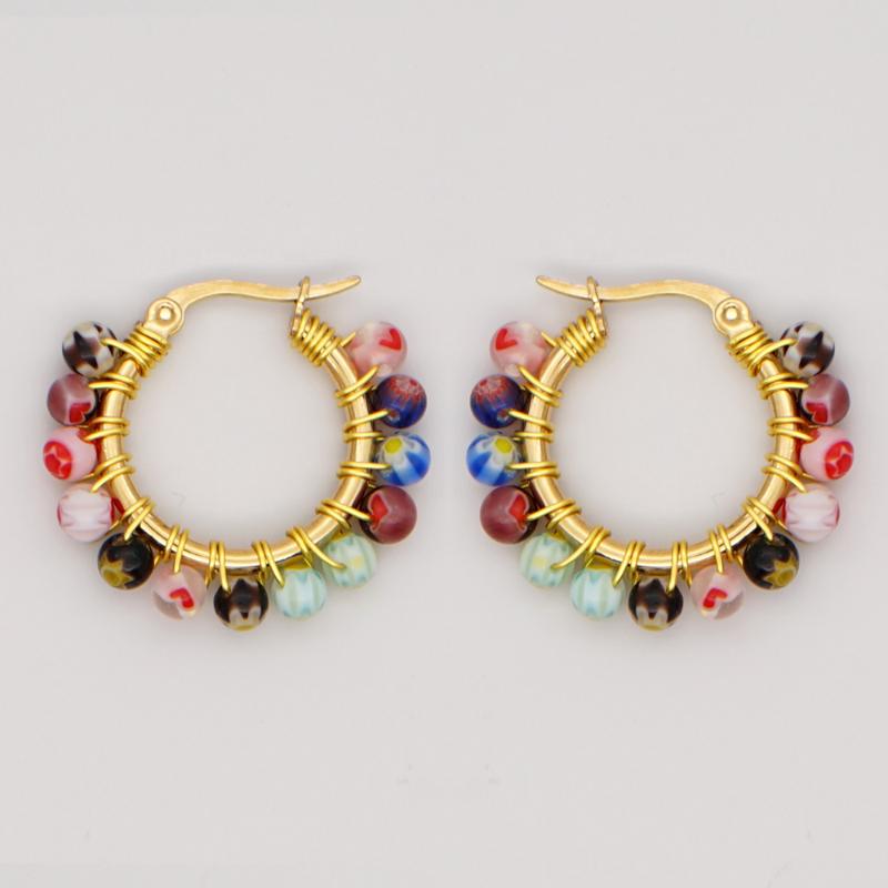 Hoop & Huggie Go2Boho Earrings For Women Handmade Ear Ring Glaze Glass Beads Hanging Earring Stainless Steel Circle Jewellery Cuff
Hoop & Huggie Go2Boho Earrings For Women Handmade Ear Ring Glaze Glass Beads Hanging Earring Stainless Steel Circle Jewellery Cuff
